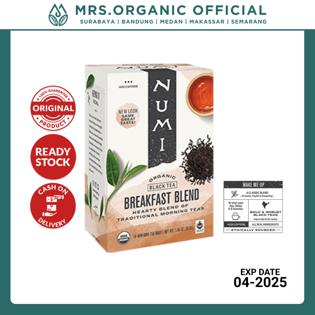 

Teh Celup Organik Organic Breakfast Blend Tea Numi 39.6 g