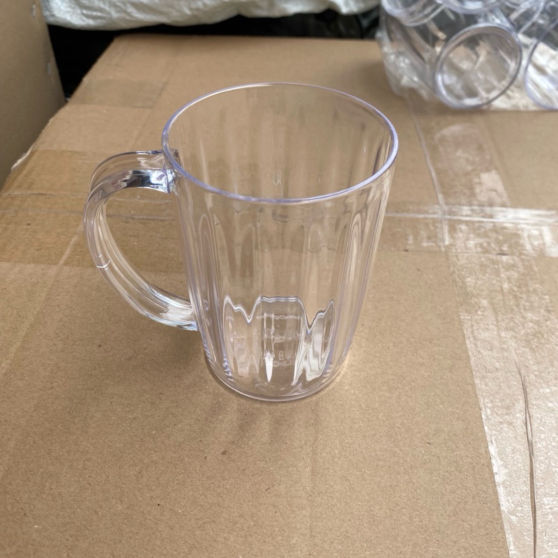 6pc Gelas Teh Atom Mika Cangkir Plastik Bening Besar Tempat Kopi Teh