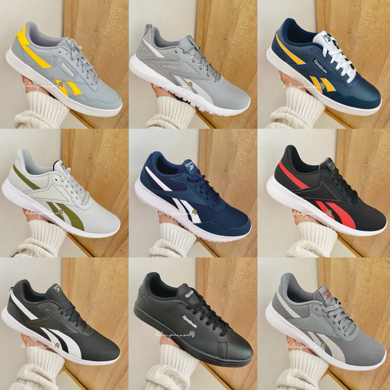 SALE Sepatu Olahraga Reebok Pria Black Grey Putih