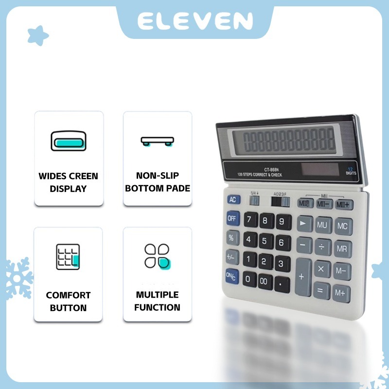 

ELEVEN Calculator 12 Digit / Kalkulator Desktop Meja Kantor