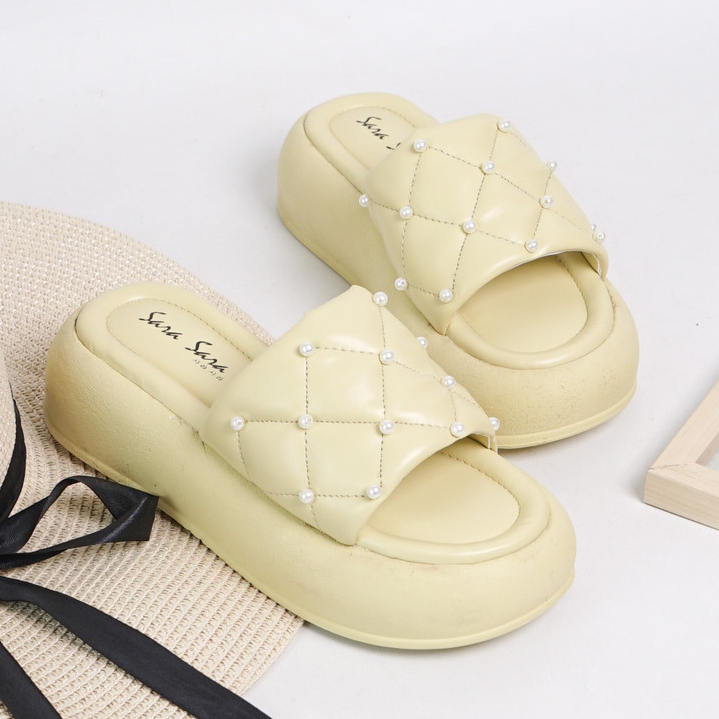 SARA SARA YUK - ALEXA Sandal Wanita Korea Wedges Tinggi 5 cm Empuk Ringan Size 36 - 40 Casual Sendal