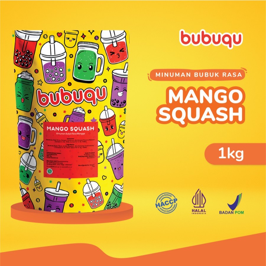 

Bubuqu Mango Squash Powder Drink 1 Kg - Bubuk Minuman Mangga Squash