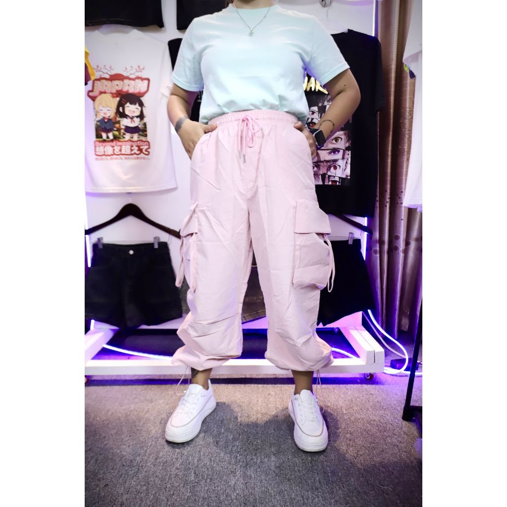 Patgang Celana Panjang Kargo Jogger Tali Wanita / Celana Panjang Jogger Cargo Wanita / Cargo Wanita