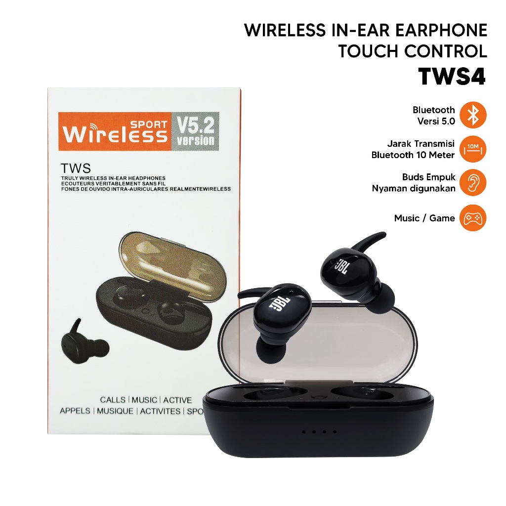 Wireless Earbuds Wireless Sport Tws4 Jual JBL TWS Terlengkap