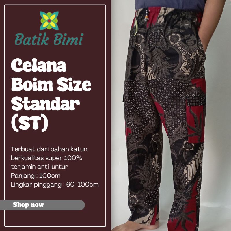 Griyabatikbimi celana batik pria size standar model boim batik premium katun primisima