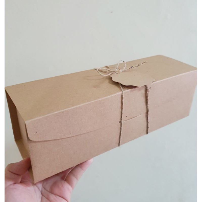 

( 10 pcs ) Dus Kotak Bolu Gulung Ukuran 30x30x10 cm Box Kraft Coklat Polos Packaging Hampers Kue