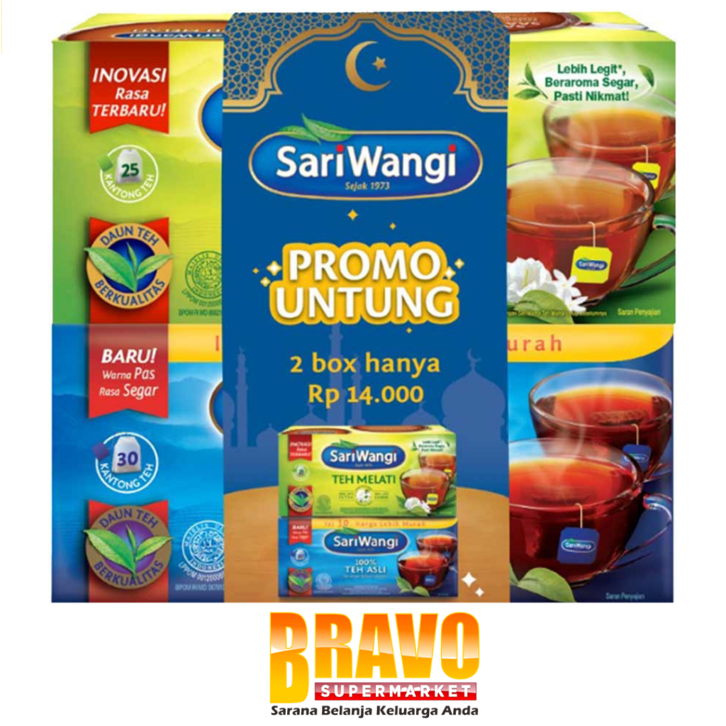 

Bravo Bojonegoro - Sariwangi Teh Celup Valuepack Asli + Melati Banded 30S + 25S