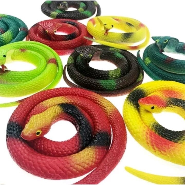 mainan ular karet prank Mainan Figure  Karet Multiwarna figurin  ulat