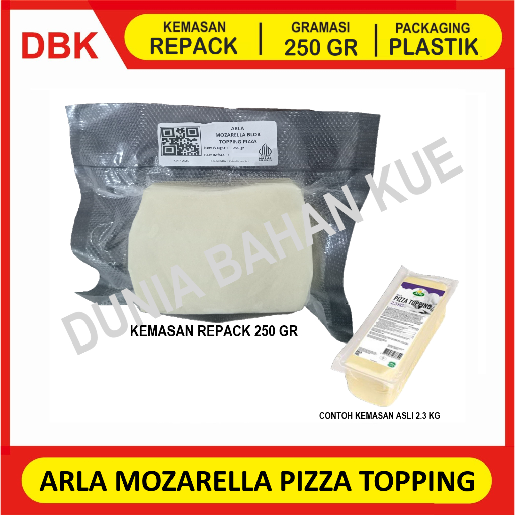 

ARLA MOZARELLA CHEESE BLOK - REPACK 250 GR / KEJU MOZARELLA / PIZZA TOPPING