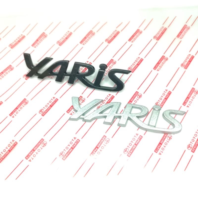 Emblem toyota Yaris Emblem mobil tulisan toyota yaris warna Hitam silver Original