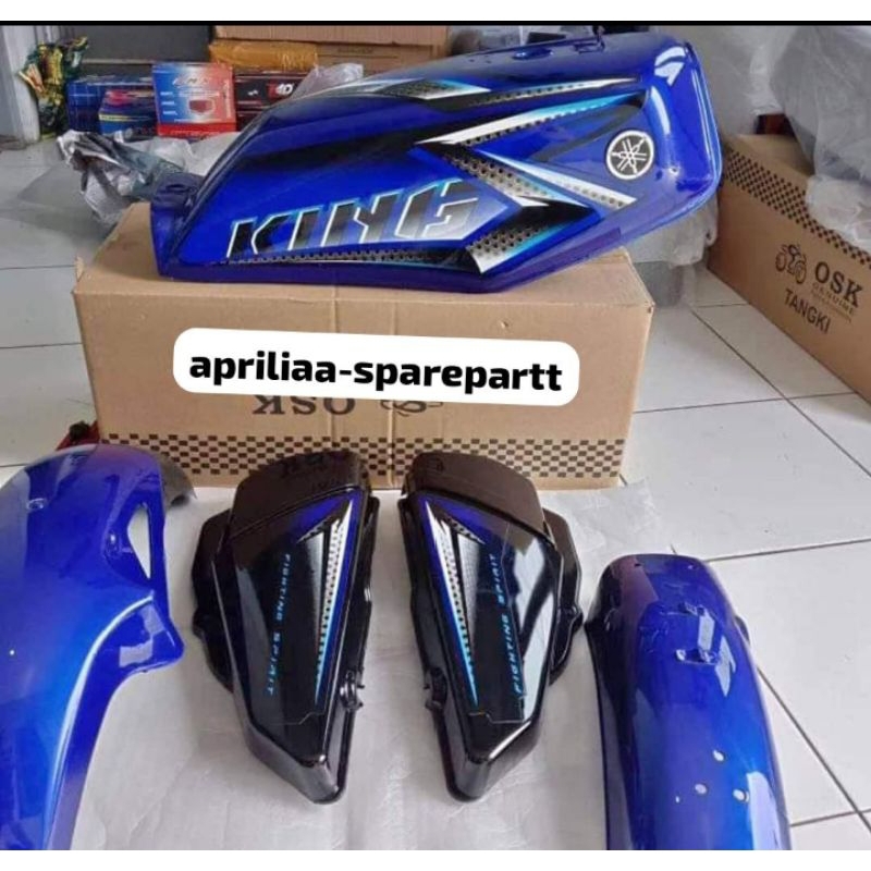 cover body set RX king tahun 2002 warna biru set stiker