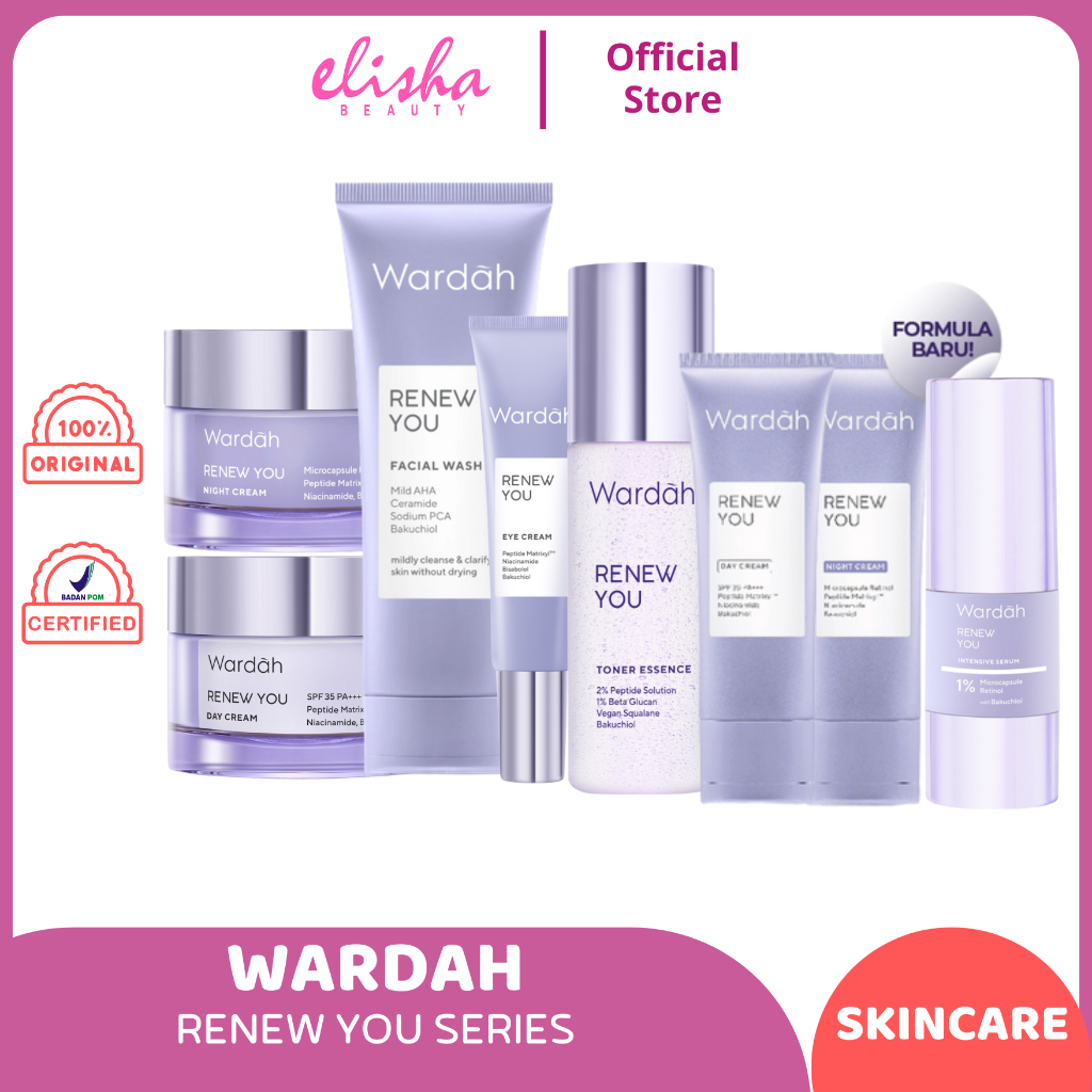 WARDAH RENEW YOU ANTI AGING Skincare Series// Day & Night Cream//Toner//Facial Wash//Serum