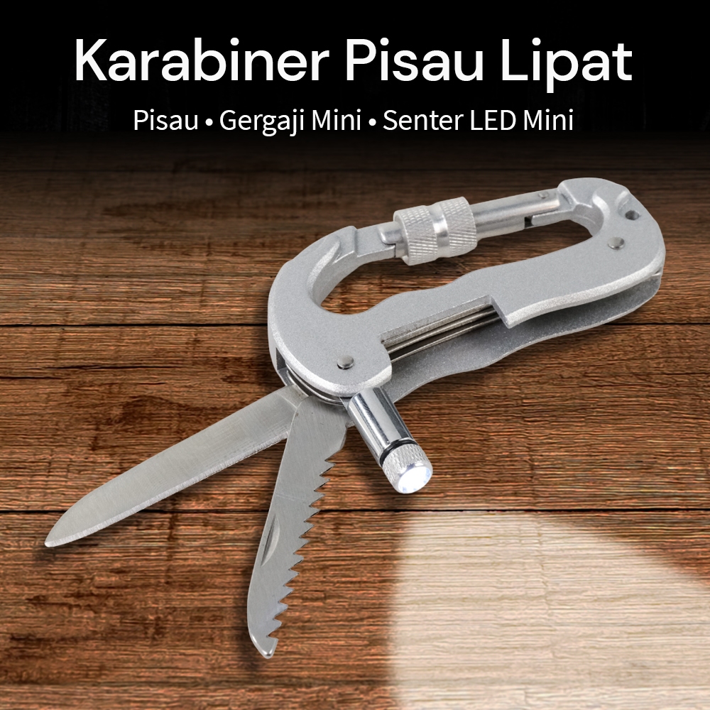 Karabiner Pisau Lipat Knife Carabiner Mountaineering EDC CRB1