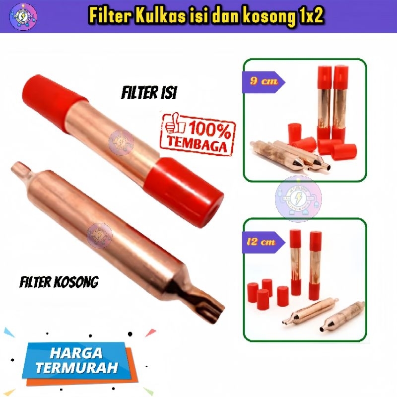 FILTER KOSONG DAN FILTER ISI  | SARINGAN FILTER KULKAS 3/4" x 9cm dan 12cm x 2x1 | FILTER KULKAS | F