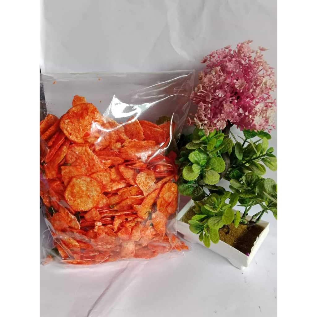 

Keripik OPAK MINI Singkong Pedas Manis1/2kg Opak Balado Manis Pedas Daun Jeruk