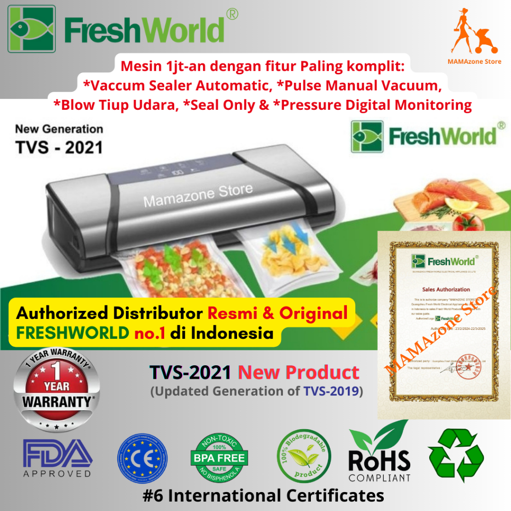FRESHWORLD Vacuum Sealer Machine TVS 2021 Fresh world TVS 2021 New Generation New Launching 2023