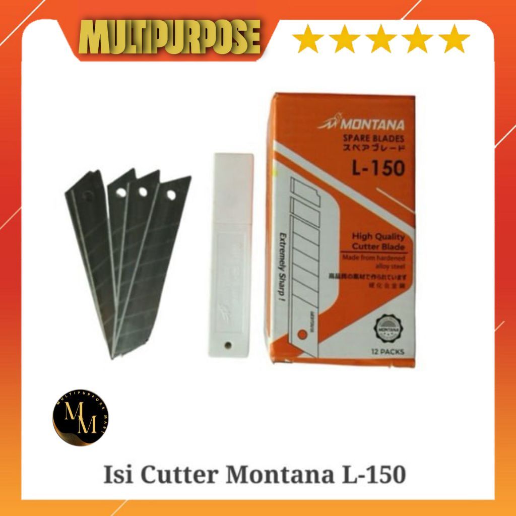 

MONTANA CUTTER BLADE REFILL ISI PISAU PEMOTONG L-150 1 TUBE 5 PCS