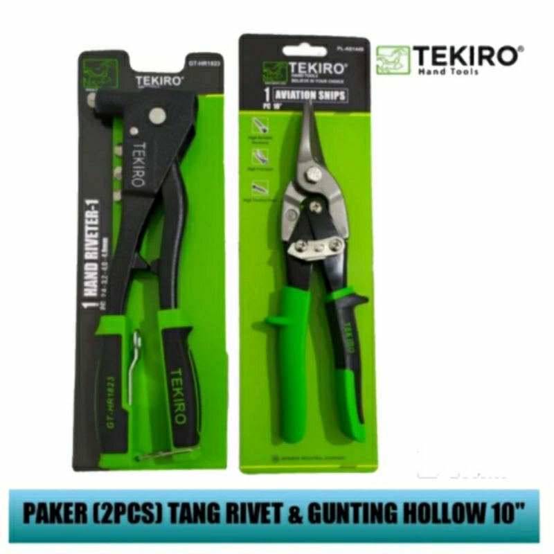 PAKET 2 PCS TEKIRO GUNTING HOLO BAJA RINGAN DAN TANG RIVET TEKIRO ORIGINAL