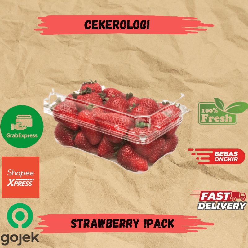 

Strawberry 1pack / Strawberry / Buah Strawberry / Strawberry Fresh Berkualitas / JABODETABEK / Buah / Buah Buahan