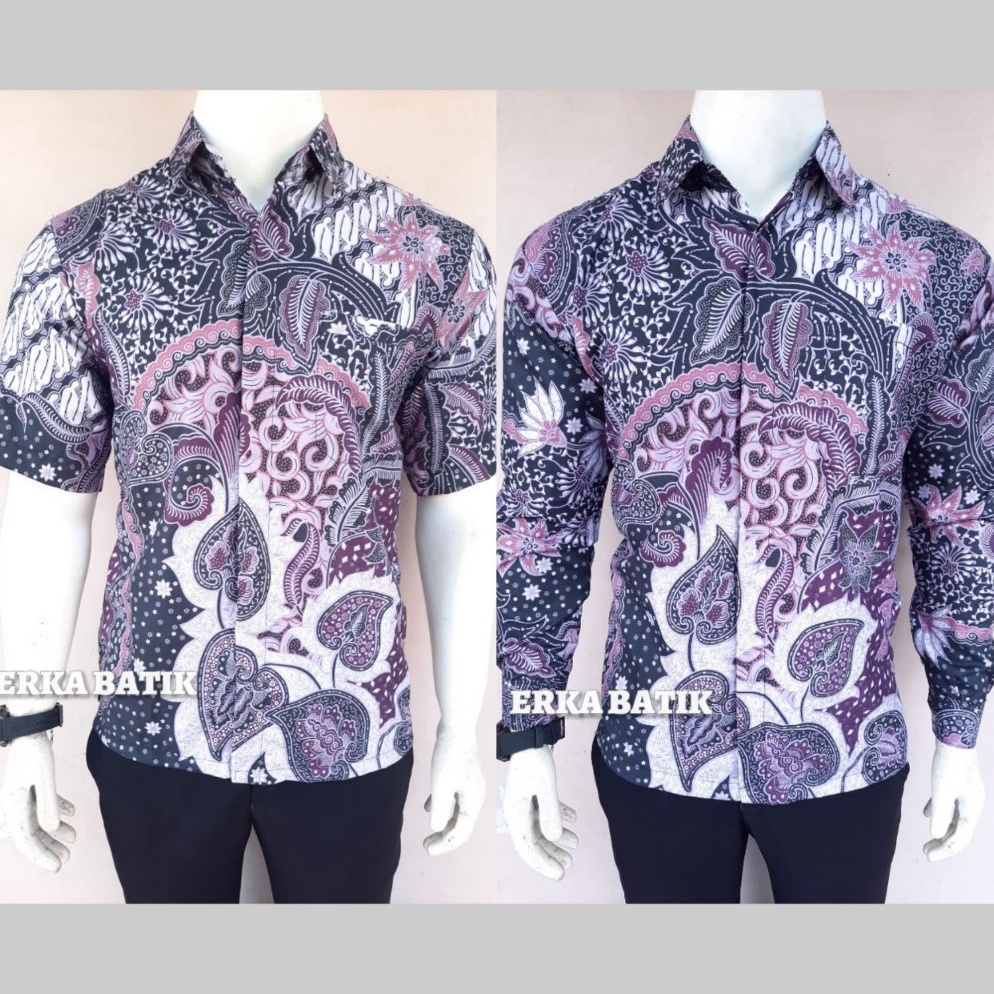Big Sale BAJU BATIK PRIA PREMIUM TERLARIS LILAC ORIGINAL