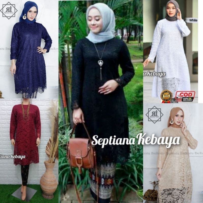 KEBAYA  MODERN TUNIK BRUKAT / KEBAYA BROKAT  WARNA PUTIH /KEBAYA TUNIK BRUKAT JUMBO/ KEBAYA BROKAT K