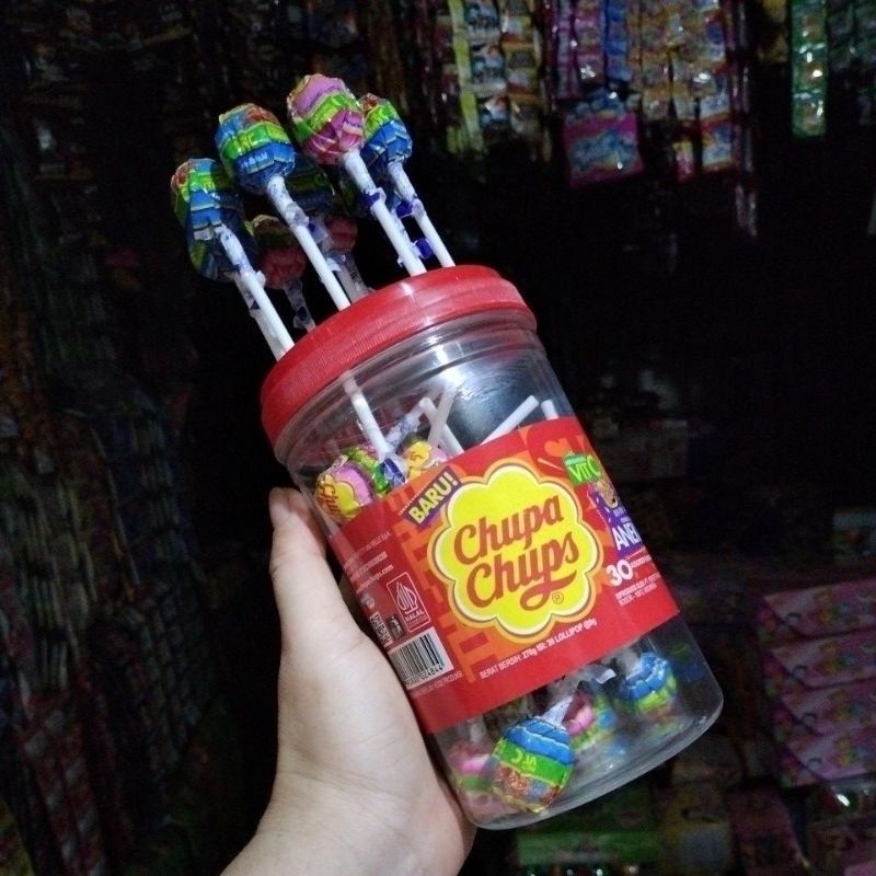 

Chupa chups 30 assorted flavour lollipops ANEKA RASA