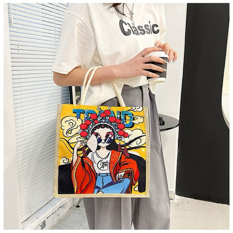 totebag kapasitas besar import korean style tkf 64 // totebag kanvas goni oleh oleh jepang korea chi