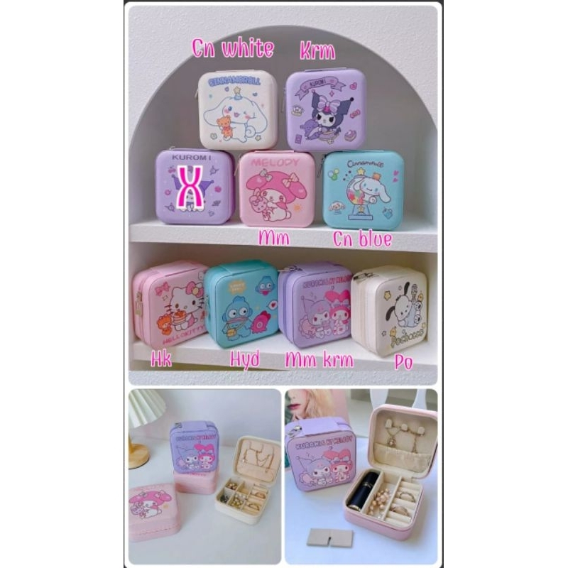 BOX KOTAK PENYIMPANAN PERHIASAN ACCESORIES MINI SANRIO HELLO KITTY KUROMI MELODY CINNAMOROLL HANGYOD