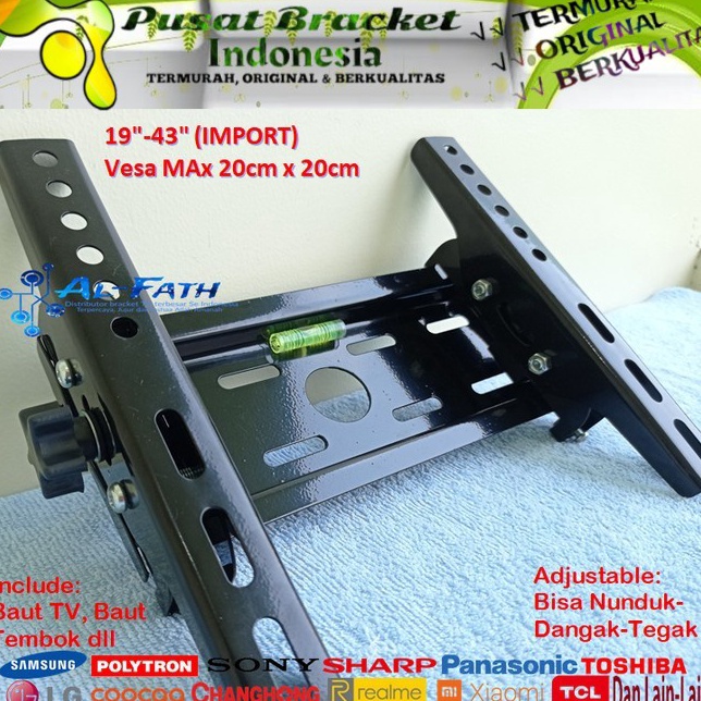 Terupdate Bracket TV TOSHIBA 19 sd 43 inch IMPORT QUALITY Garansi 1 cocok
