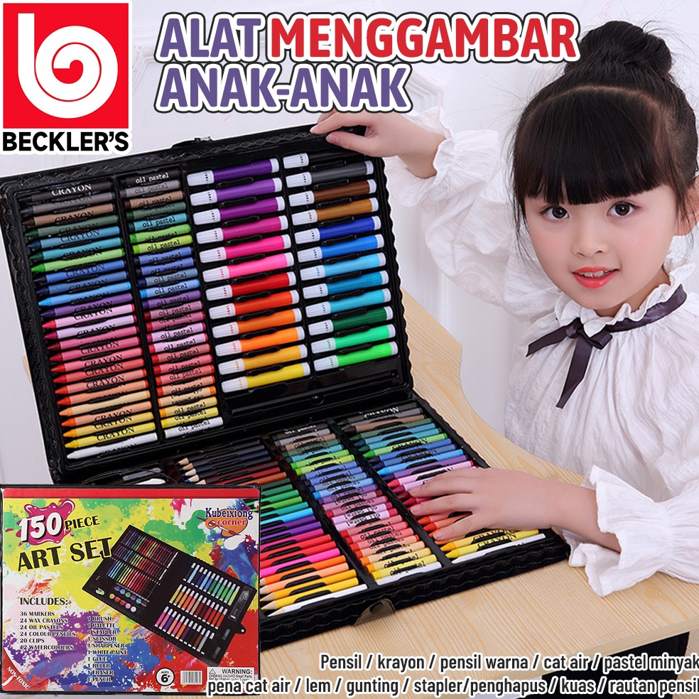 

Becklers Alat Menggambar Crayon Set 15 PCS Colouring set 15pcs Pensil Warna dan Alat Menggambar DIY ART Y9C4