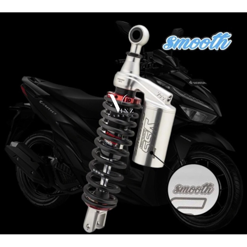 Shock YSS G Plus Smooth Black Silver Vario 125 / Vario 150 / 330 Mm // Shock YSS G Plus Smooth Hitam