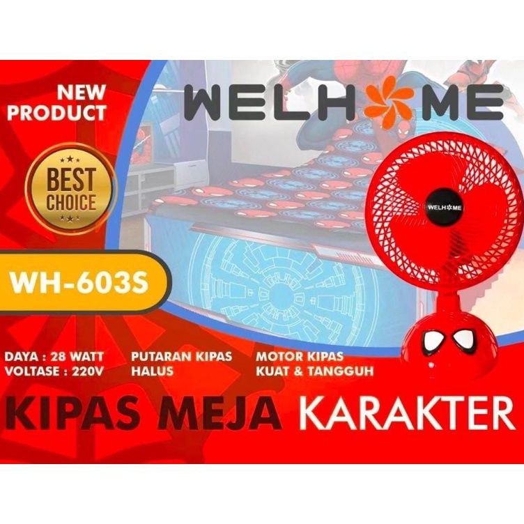 welhome Kipas Angin Meja karakter 1 inch  Kipas Angin karakter welhome 1  Kipas Angin Meja bisa puta