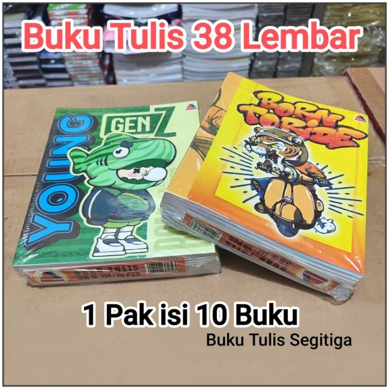 

1 Pak Buku Tulis Segitiga 38 Lembar isi 10 Buku