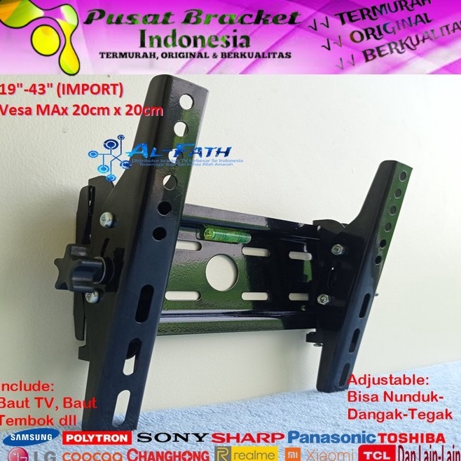 Bracket TV COOCAA 19 sd 43 inch IMPORT QUALITY Garansi 1 cocok