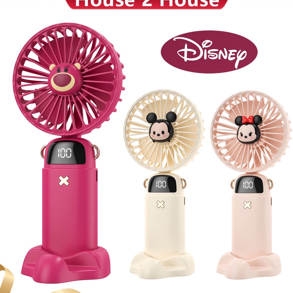 Stock Banyak Disney Kipas Angin Mini PobleDudukan Ponsel Model Animal Karakter  Usb 5 mAh Handy Mini