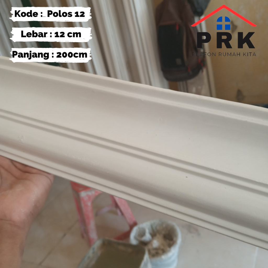 Lis List Gypsum Gipsum Motif (MINIMALIS) Polos lebar 12cm Plafon ornament dekoratif untuk Interior P