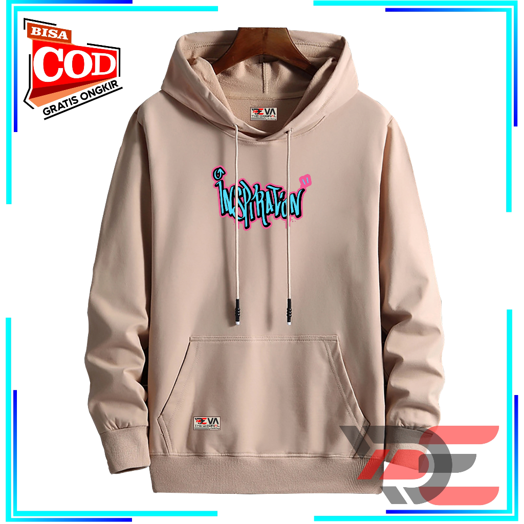 hoodie pria distro tebal keren kekinian 2022 warna cream ISPIRATION switer cowok distro keren viral 