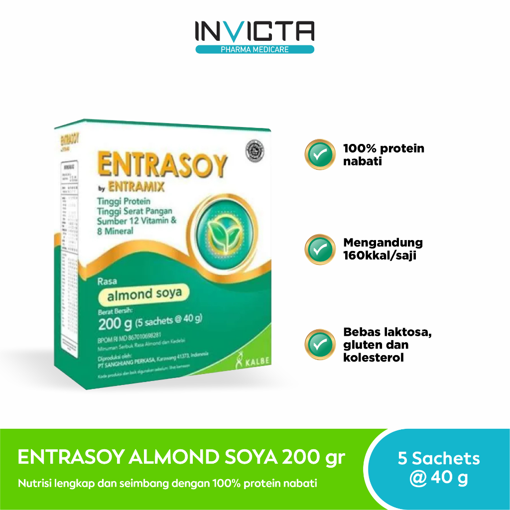 

Entrasoy Almond Soya Entramix (Susu Tinggi Protein Dewasa) - 200 gr