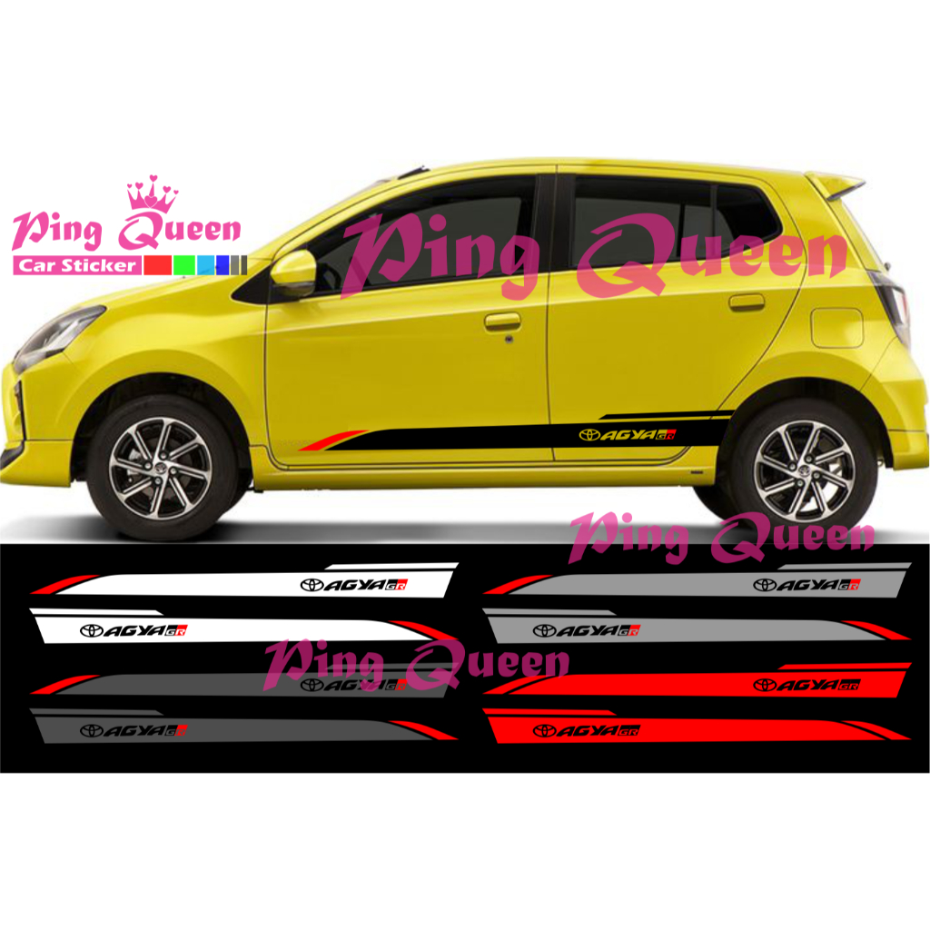 CUTTING STICKER MOBIL AGYA GR STICKER LIST MOBIL TOYOTA AGYA GR