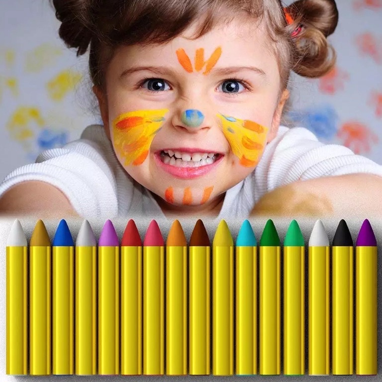 

KODE E74Y Face Painting Crayon Wajah Badan 16 Warna Face and Body Painting Crayons Face Body Crayon Amazon Best Seller for Haloween Non Toxic Crayons