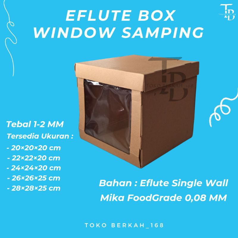 

(ISI 5 PCS) DOS / DUS EFLUTE TEBAL MIKA SAMPING / DUS KUE TART BAHAN KOKOH / DUS HAMPERS EFLUTE