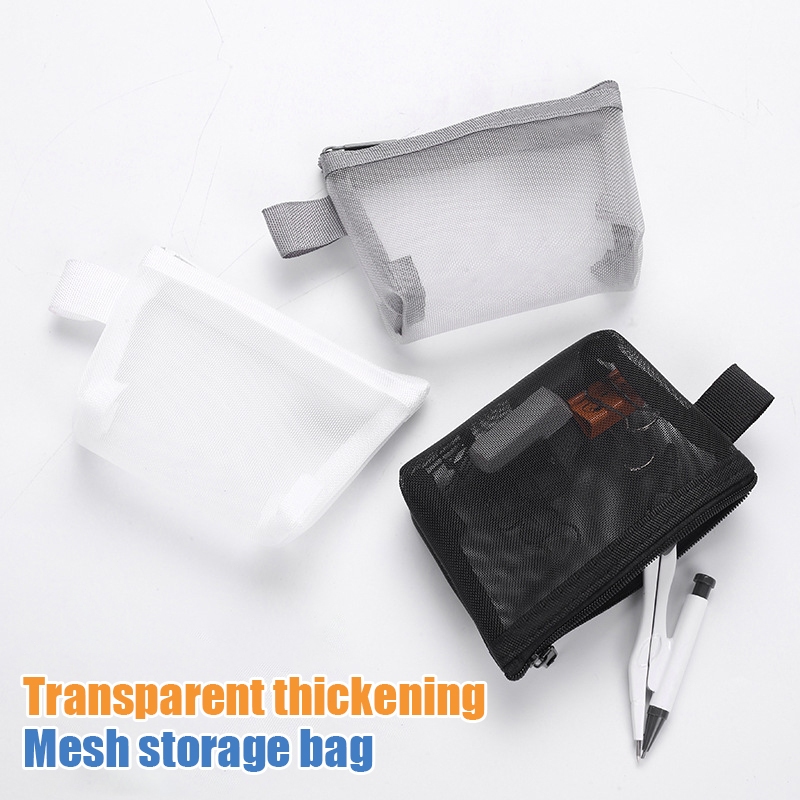 

Eeghrerr Penyelenggara Alat Tulis kotak pensil Tas ritsleting transparan Penyimpanan Kosmetik Pouch Zipper Pencil Case Ziplock Karakter Serbaguna Pouch