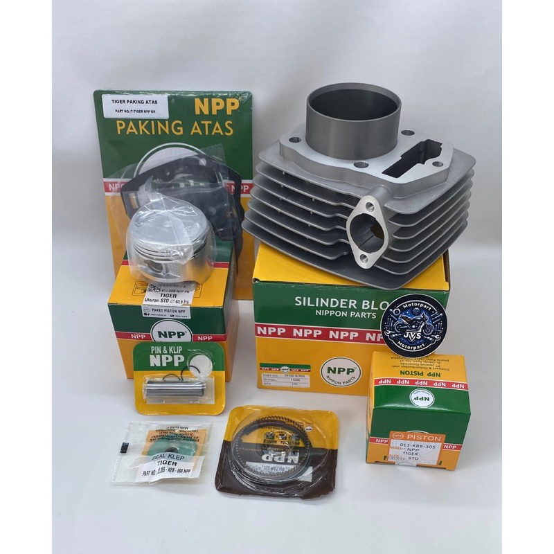 JVS - BLOK SEHER BORING CYLINDER SET PLUS PAKING TOP SET SEAL KLEP PISTON KIT TIGER TIGER REVO PHANT