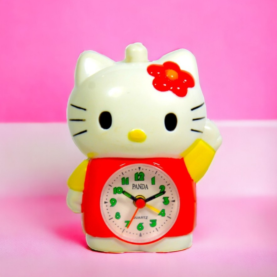 Jam Weker Anak Motif Hello Kitty Alarm Melody Panda D127