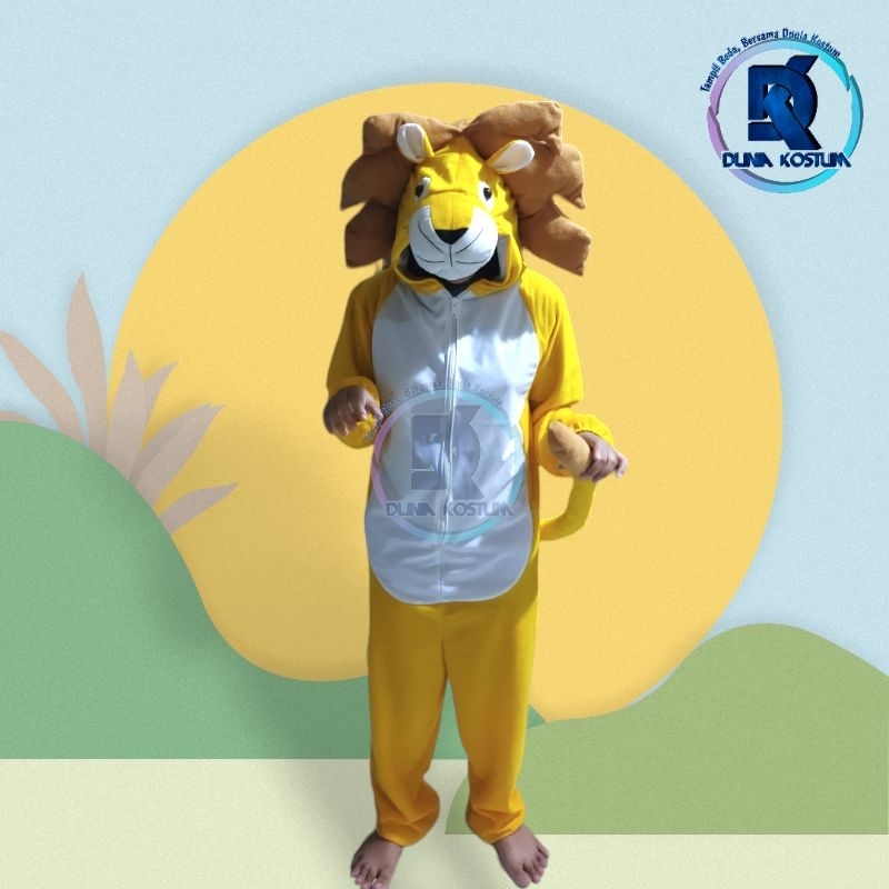 BAJU KOSTUM ONESIE BINATANG SINGA / KOSTUM ANAK DAN KOSTUM DEWASA / KOSTUM CARNAVAL DAN PENTAS SENI