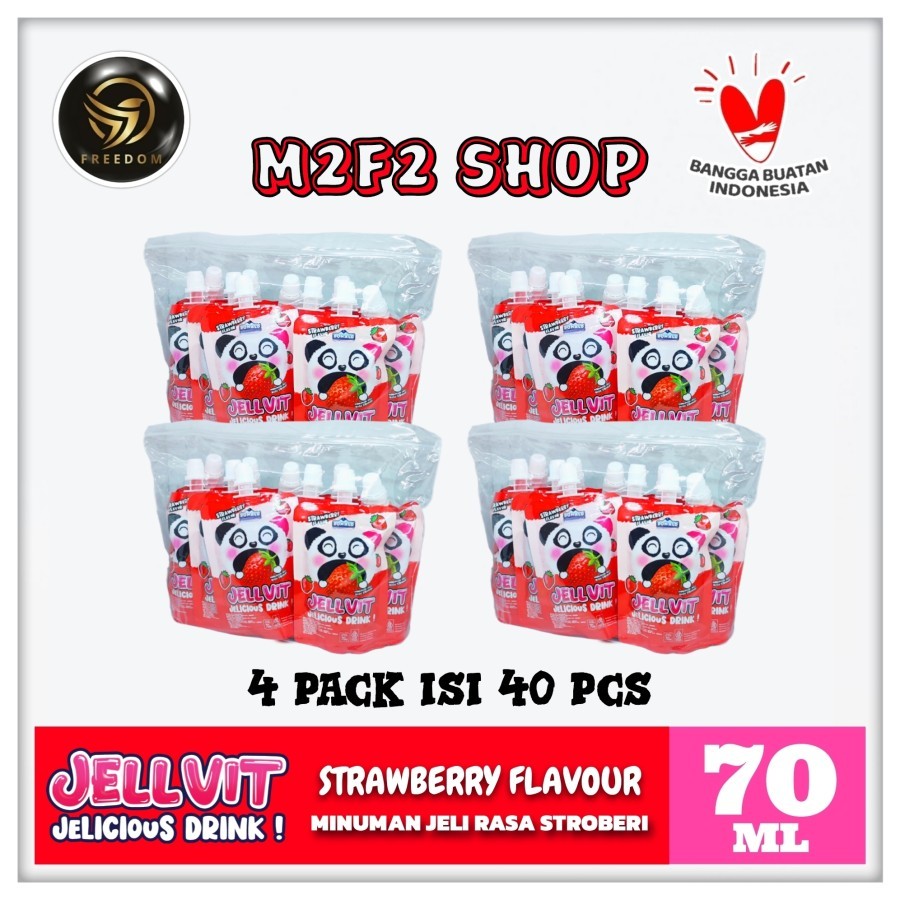 

Donald Jellvit Jelicious Drink Strawberry Flavor | Minuman Jelly Rasa Stroberi Pouch - 70 ml (Kemasan 4 Pack)