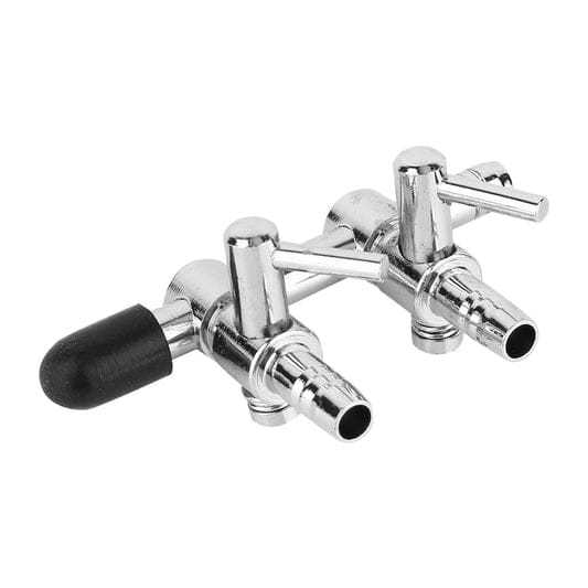 Kran STAINLESS STEEL 2 Dua Lubang - Keran NIKEL Pembagi Udara Air Selang 3/16 Mesin Aerator Aquarium