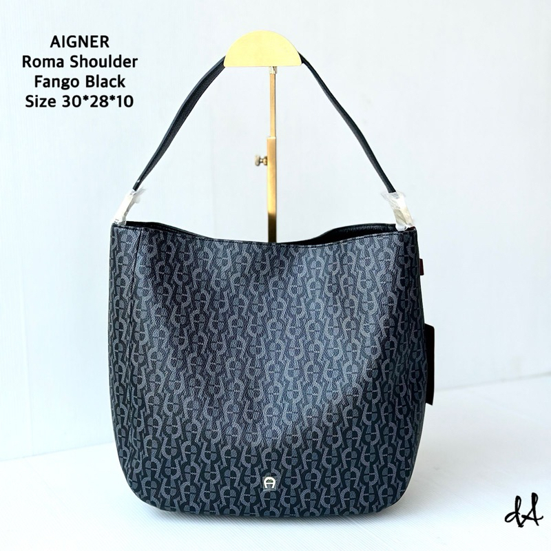 Aigner Roma Shoulder Fango Black