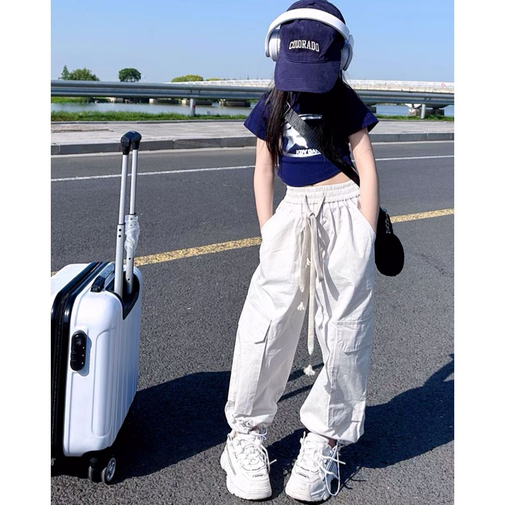 Baju Setelan Anak Perempuan | Setelan Cargo Anak Import | Setelan Cargo Anak Perempuan | Oneset Carg