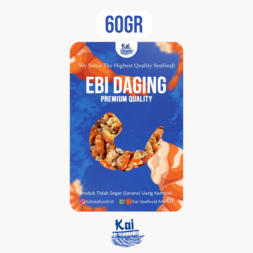 

Kai Seafood - Ebi Daging Merah Premium Pontianak Netto 60gr (Sekali Pakai)